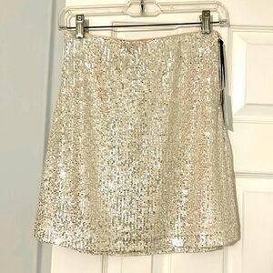 NWT 1. State Champagne Sequin skirt